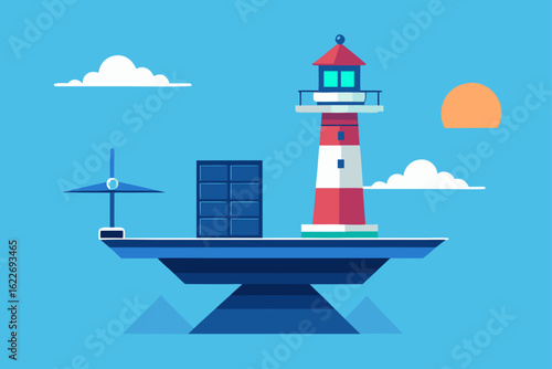 A beacon of white architecture, a lighthouse stands tall on the coast, guiding ships through the vast sea