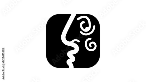 Embarrassmen symbol, black isolated silhouette