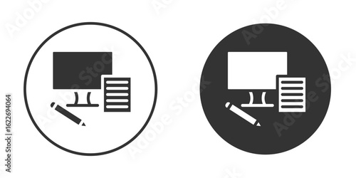 Blended learning icon clipart vector designs for graphic projects