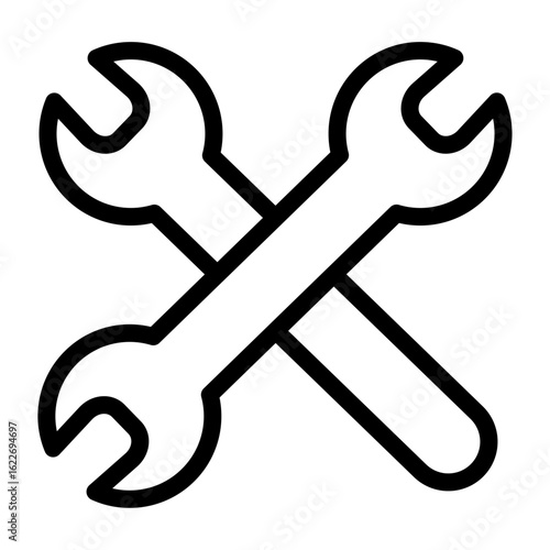 
Illustration showing black icons of building materials and everything related to construction on a white background