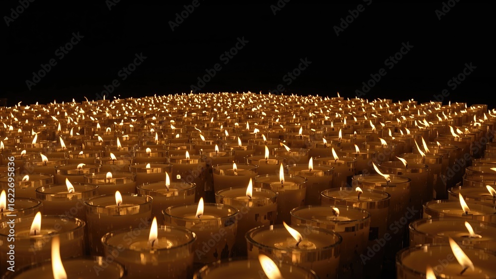 Fototapeta premium Many candles ablaze together