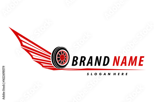 Tire shop logo illustration design, with white background