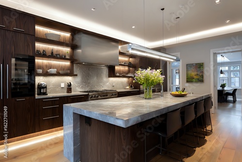 Wallpaper Mural Modern Kitchen with LED and Pendant Lighting Torontodigital.ca