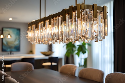 Modern Dining Room with Statement Chandelier