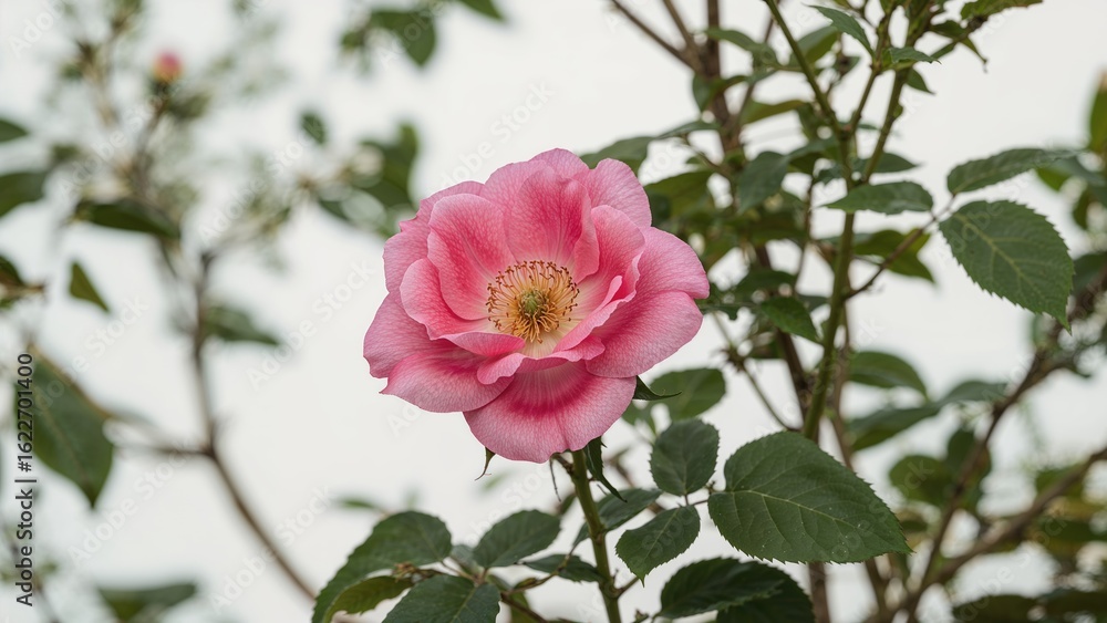 Vibrant pink desert rose blooms surrounded by greenery Vibrant pink desert rose blooms surrounded by greenery