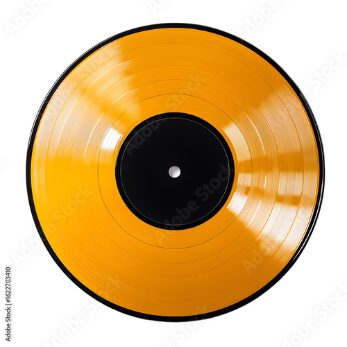 Elegant Golden Vinyl Record with Black Ring and White Center