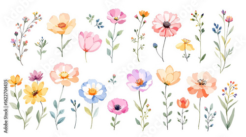 Watercolor flowers background for design. Vector design illustration. for banner, wedding card.