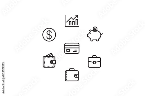 Finance & Business Icons – Money, Growth, Analytics Symbols