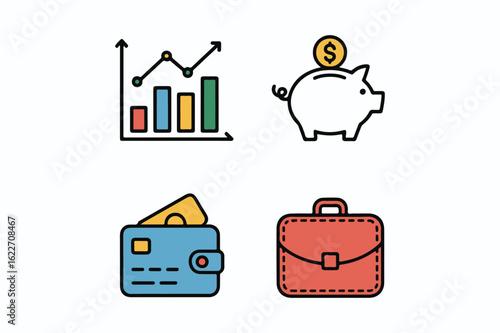 Finance & Business Icons – Money, Growth, Analytics Symbols