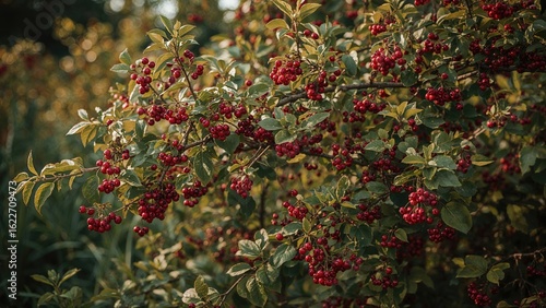 Summer Orchard Scene with Roseleaf Bramble Fruits