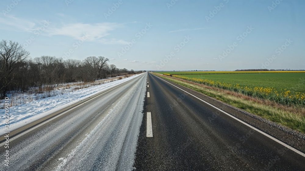 Fototapeta premium Way bridging winter chill and summer heat