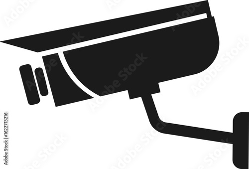 Black icon illustration for cctv camera, vector Illustration, 