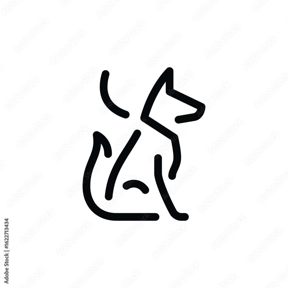 Dog Line Art Simple Minimalist Logo Design Dog Line Art Simple Minimalist Logo Design