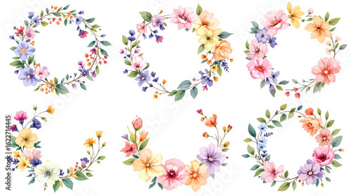 Collection of flowers, Set of watercolor flowers, Clipart watercolor flowers