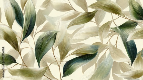 Abstract Botanical Leaf Design Pattern