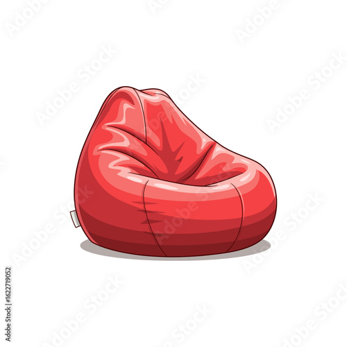 Red bean bag sofa icon logo flat vector design