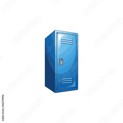 Blue locker cabinet icon logo flat vector design