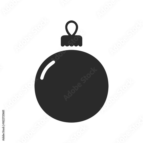 Simple black christmas ornament on white background