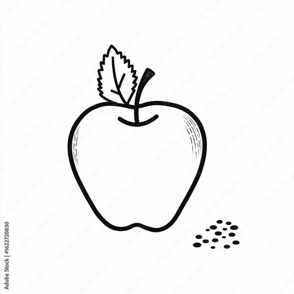 Fototapeta premium Minimalist Apple Design in Black and White