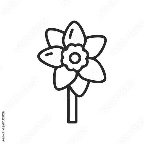 Simple black and white pinwheel drawing on white background
