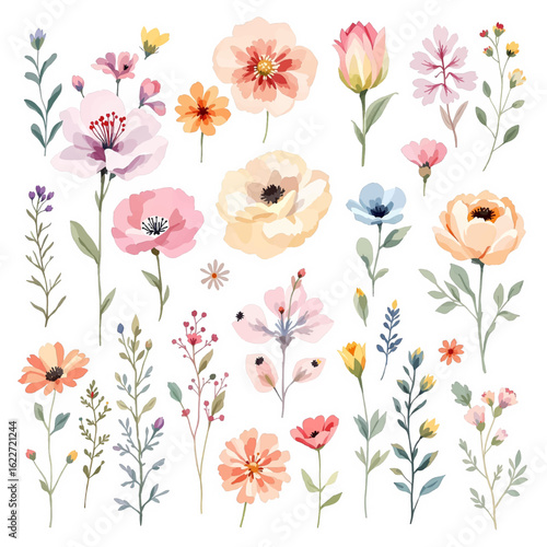 Wallpaper Mural Set vector illustration of a flower Torontodigital.ca