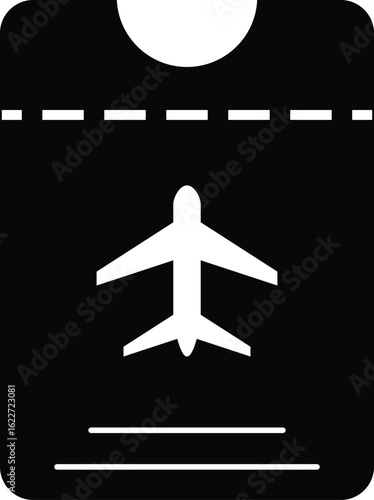 plane ticket icon. airplane ticket with a plane symbol. flight information symbol.  Boarding pass symbols. Airline Pass sign. representing air travel
