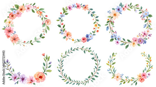 Colorful floral frame with flowers and butterflies for celebration and love