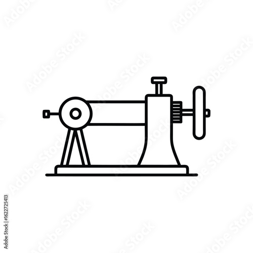 vector illustration of a Lathe Machine
