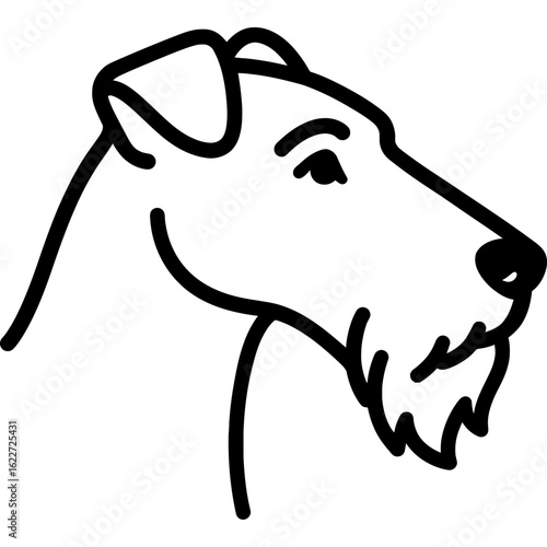 Airedale terrier dog head side profile outline icon vector