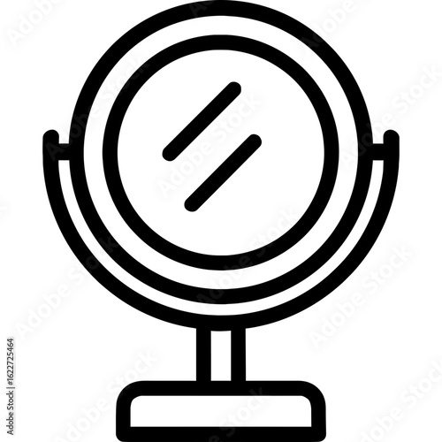 Makeup mirror vanity outline icon vector
