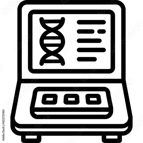 Gene sequencer outline icon vector