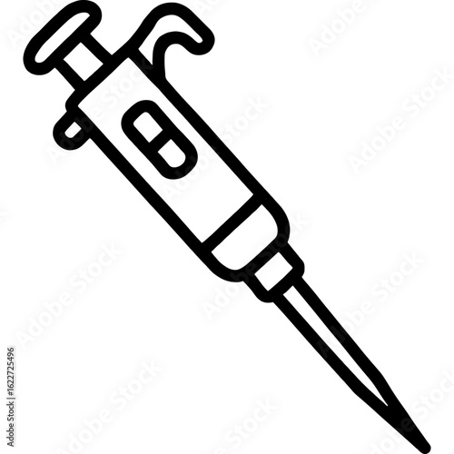 Laboratory pipette outline icon vector