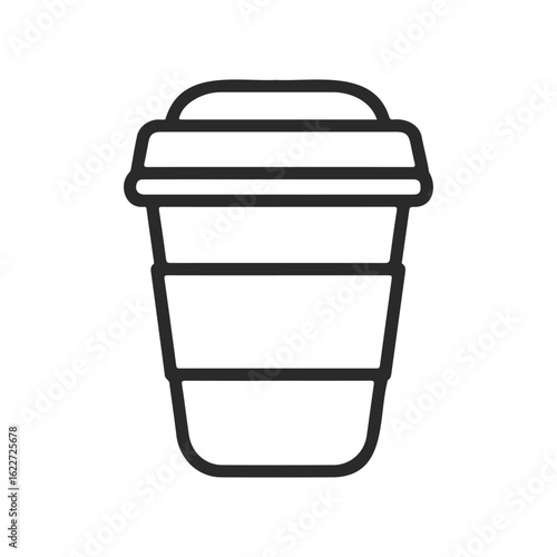Minimalist line art of a takeaway coffee cup