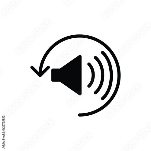 Black low noise level icon volume reduction quiet speaker symbol
