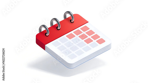 Floating Calendar Graphic Isolated