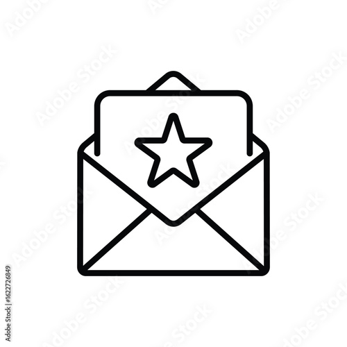 Mail star icon invited only symbol