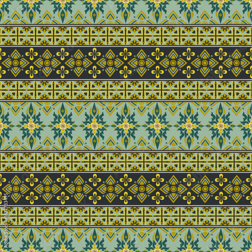 Thai fork art pattern. Vector illustration design digital file download for print, printable, wallpaper, background, decoration, border, textile, texture and many projects.