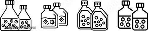 Cell culture flask outline vector