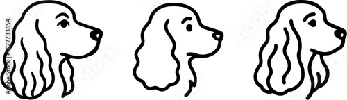 Cocker spaniel dog head side profile outline vector