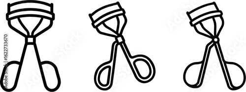 Eyelash curler outline vector