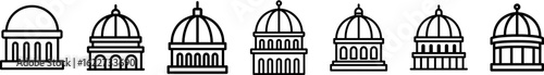 Dome architectural outline vector