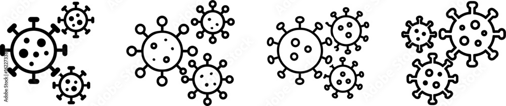 Fototapeta premium Virus particles outline vector