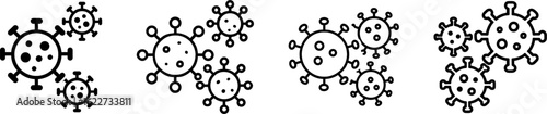 Virus particles outline vector