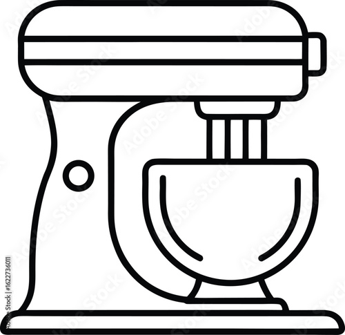 Vector illustration of a kitchen mixer tap, metal faucet equipment, and water sign design, polished, single, curved, functional