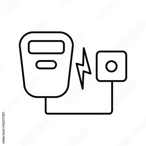 Muscle stimulation sign symbol line vector icon