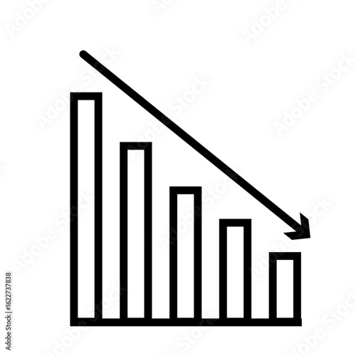 Free Download finance and business, Downward trend icon with copy space for finance and market analysis concepts on transparent background - GFXLoad