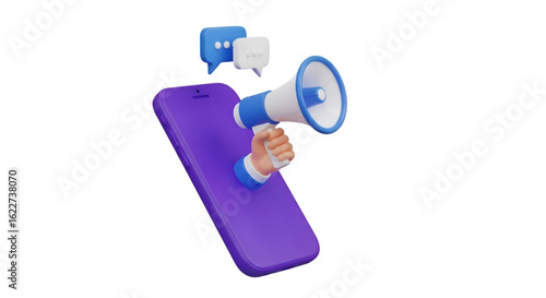 3d man holding a megaphone png 