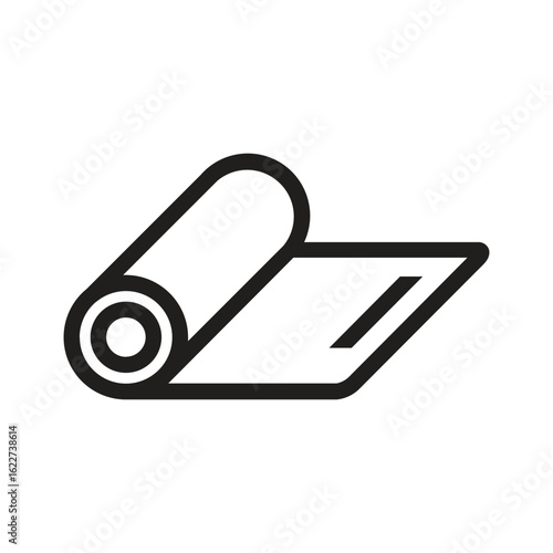 Roll of camping fitness carpet yoga mat icon