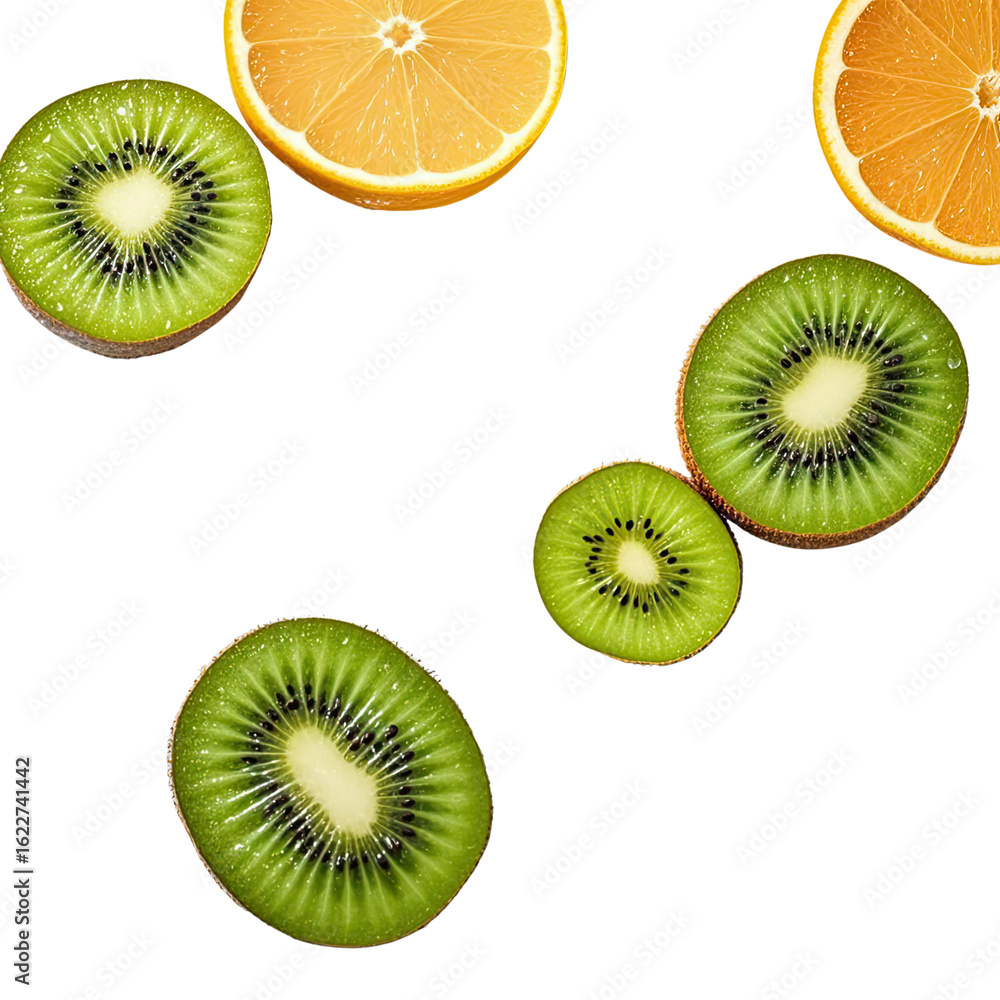 Fototapeta premium Tropical Fruit Collection Isolated on White Background, Generative AI