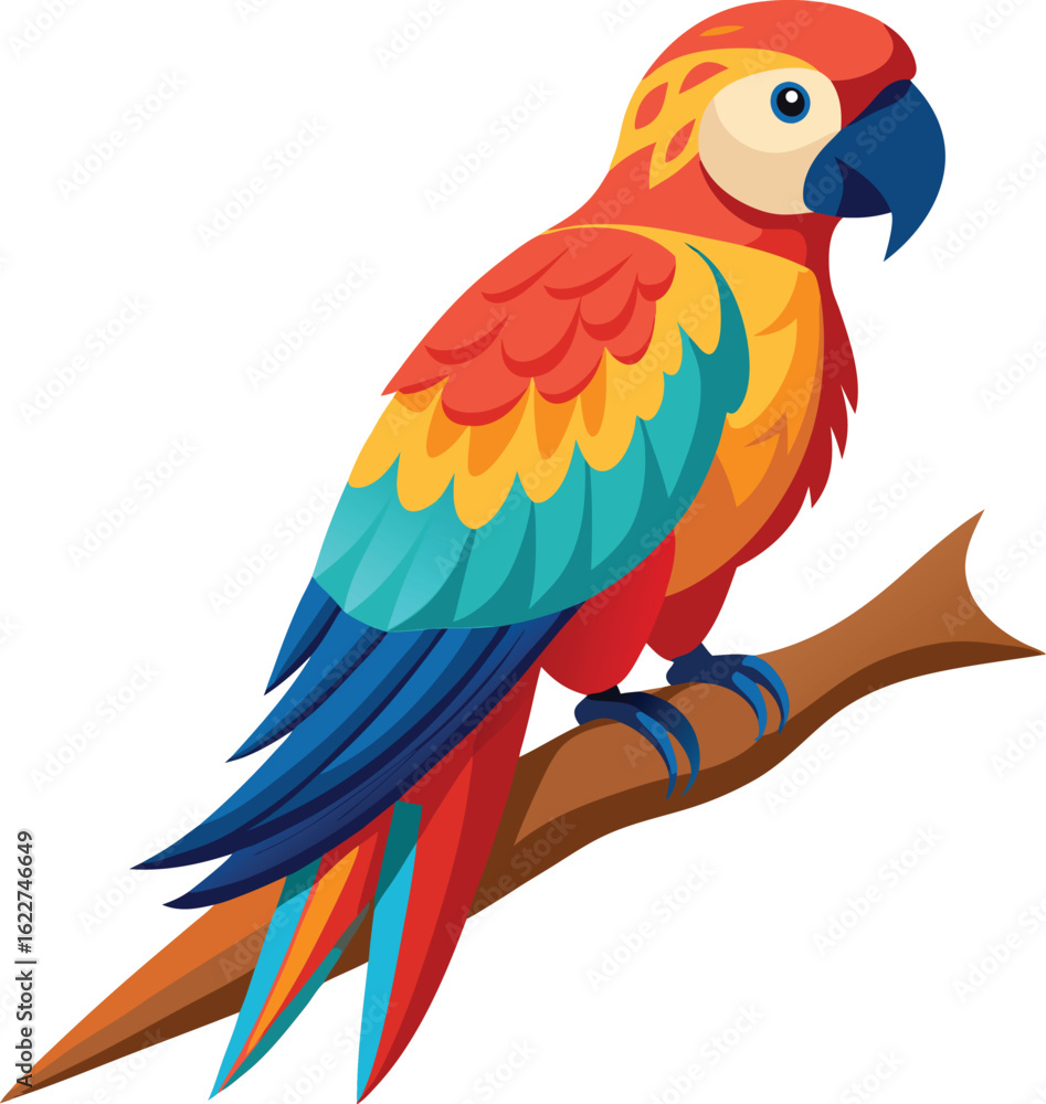 Obraz premium parrot on white background